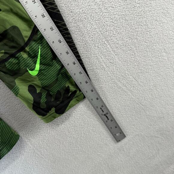 Nike Compression Tights Men's XL Green Training Workout Lifting 3/4 Length Camo - Picture 5 of 9